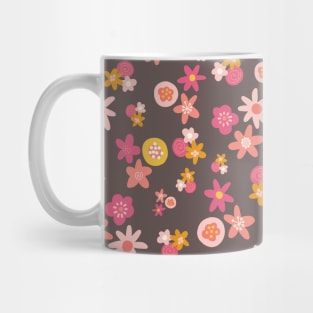 Pink Yellow Purple Flowers Mug